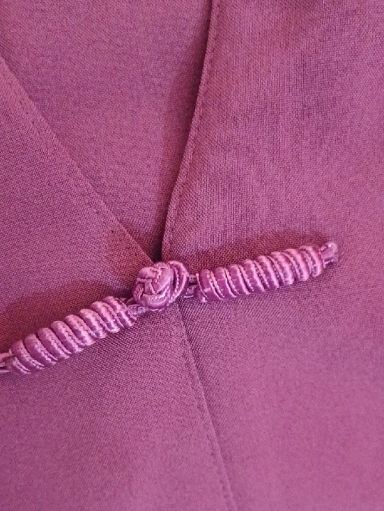 Classic Elements Purple Mandarin-Style Button Down Shirt - Picture 9 of 9